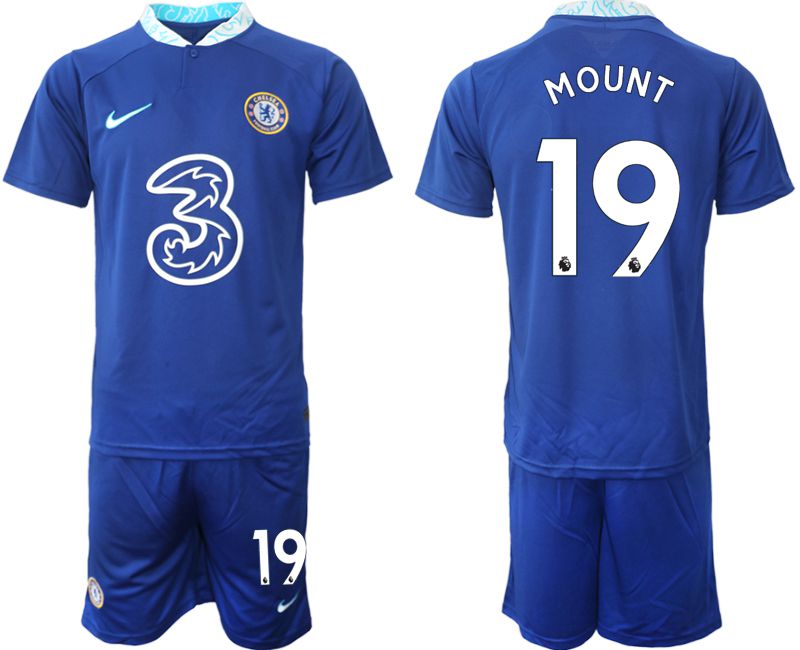 Men 2022-2023 Club Chelsea FC home blue #19 Soccer Jersey->customized soccer jersey->Custom Jersey